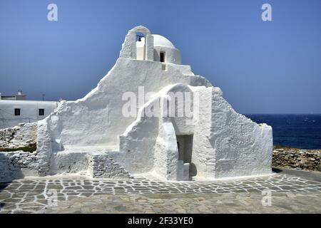 Géographie / Voyage, Grèce, église Panagía Paraportianí, Chora ou Mykonos-Stadt, KyMykonos, Cyclades, droits-supplémentaires-autorisation-Info-non-disponible Banque D'Images