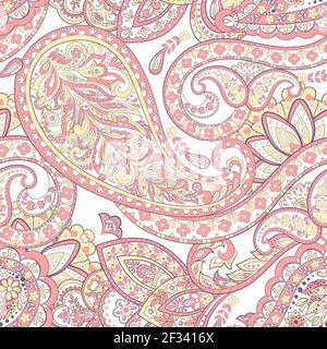 Décoration Paisley colorée. Illustration vectorielle Illustration de Vecteur