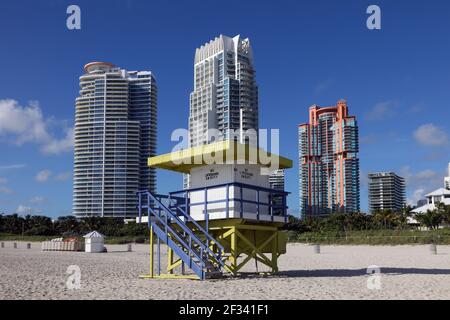 Géographie / Voyage, Etats-Unis, Floride, Miami Beach, Baywatch station (Life Guard petite maison), Miami Beach, Additional-Rights-Clearance-Info-not-available Banque D'Images