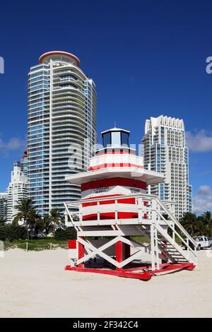Géographie / Voyage, Etats-Unis, Floride, Miami Beach, Baywatch station (Life Guard petite maison), Miami Beach, Additional-Rights-Clearance-Info-not-available Banque D'Images