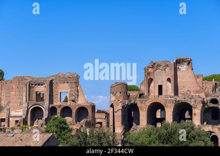 Temple d'Apollon Palatin ruines antiques sur le Mont Palatin à Rome, Italie Banque D'Images