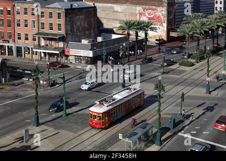 Géographie / Voyage, Etats-Unis, Louisiane, la Nouvelle-Orléans, tramways, Canal Street, la Nouvelle-Orléans, droits supplémentaires-autorisations-Info-non-disponible Banque D'Images