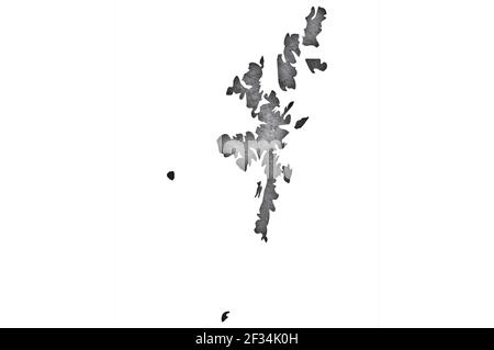 Carte des îles Shetland sur béton abîmé Banque D'Images