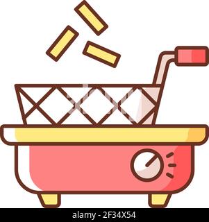Icône de couleur RVB de la friteuse Illustration de Vecteur