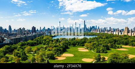 Vue aérienne de Central Park à Manhattan, New York. Banque D'Images