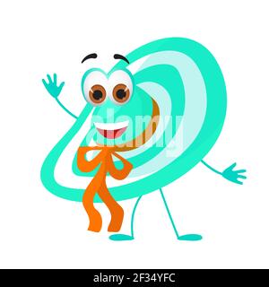 Chapeau de plage amusant avec yeux - Collection Summer Things. Personnages amusants de dessin animé, illustration vectorielle plate Illustration de Vecteur