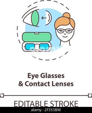 Icône de concept lunettes et lentilles de contact Illustration de Vecteur