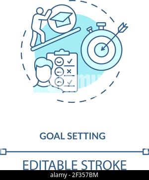Icône de concept de définition d'objectif Illustration de Vecteur