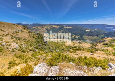 Chaos de Nîmes-le-Vieux formation rocheuse sur le plateau du karst calcaire du Causse Méjean, France Banque D'Images