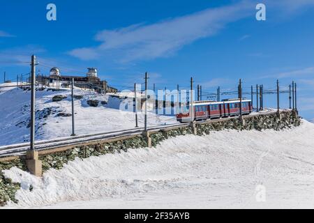 Train Gornergrat, Matterhorn, Zermatt, Valais, Suisse Banque D'Images