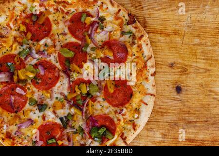 Une pizza italien restauration rapide Banque D'Images