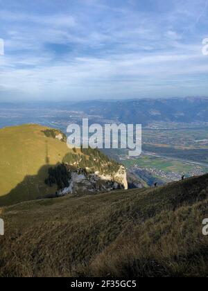 Panorama majestueux sur la montagne au Mont Hoher Kasten en Suisse 27.10.2019 Banque D'Images