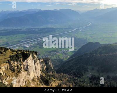 Panorama majestueux sur la montagne au Mont Hoher Kasten en Suisse 27.10.2019 Banque D'Images