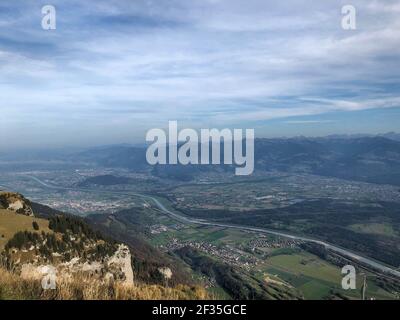 Panorama majestueux sur la montagne au Mont Hoher Kasten en Suisse 27.10.2019 Banque D'Images