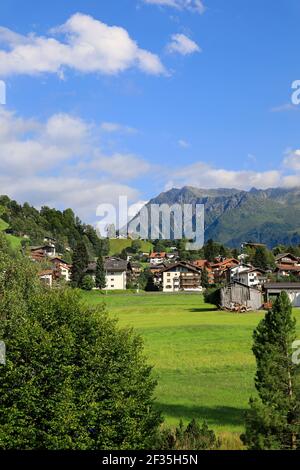 Klosters Dorf est une station alpine célèbre dans les alpes suisses, Grisons, Suisse 2020 Banque D'Images