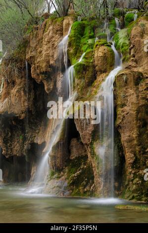 Cascades Cascada Tobacea Rio Cuervo, Espagne, crédit:Robert Thompson / Avalon Banque D'Images