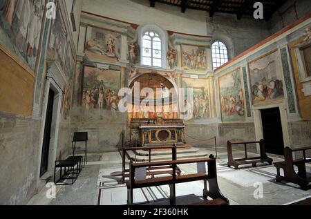 Italie, Rome, Celio, église de Santo Stefano Rotondo, chapelle des Saints Primus et Felician, fresques d'Antonio Tempesta (XVIe siècle) Banque D'Images