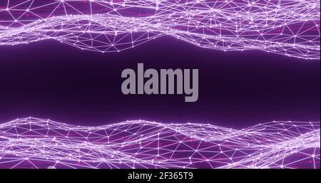 Arrière-plan abstrait filaire violet, rendu 3d Banque D'Images