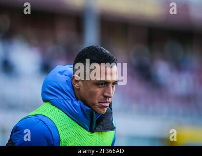 Turin, Italie. 14 mars 2021. Alexis Sanchez du FC Internazionale pendant le FC Torino contre le FC Internazionale, football italien série A match à Turin, Italie, Mars 14 2021 crédit: Agence de photo indépendante/Alamy Live News Banque D'Images