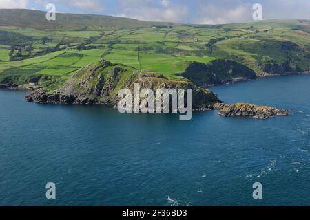 Port-aleen Bay & Torr Head, Coast Road, County Antrim GPS: Latitude: N 55°11.251' (55°11'15.0') GPS: Longitude: W 6°2.986' (6°2'59.2') altitude: 158. Banque D'Images