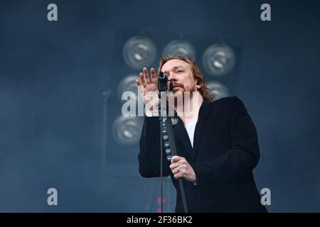 Concert avec Lars Winnerbäck au festival Bråvalla 2015. Banque D'Images