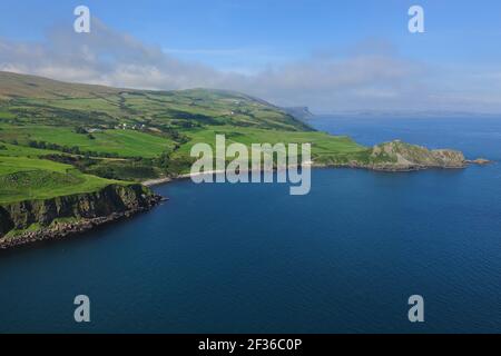 Port-aleen Bay & Torr Head, Coast Road, County Antrim GPS: Latitude: N 55°11.251' (55°11'15.0') GPS: Longitude: W 6°2.986' (6°2'59.2') altitude: 158. Banque D'Images