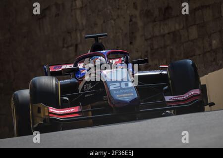 Giuliano Alesi, Trident, action lors du championnat 2019 de Formule 2 de la FIA en Azerbaïdjan à Bakou du 26 au 28 avril - photo Sebastiaan Rozendaal/Dutch photo Agency/DPPI Banque D'Images