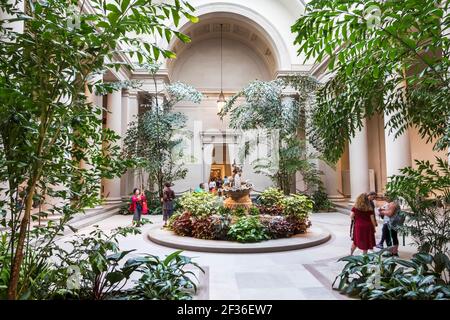 Washington DC, National Gallery of Art Museum, intérieur West Garden court, Banque D'Images