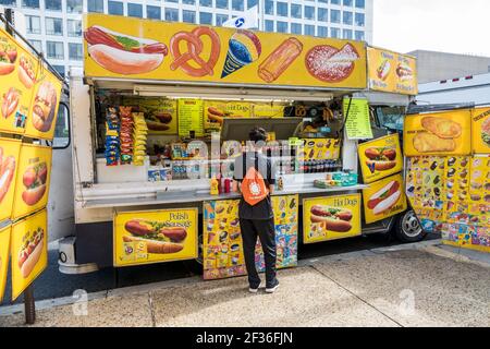 Washington DC, National Mall Street vendor, food truck snacks boissons, Banque D'Images