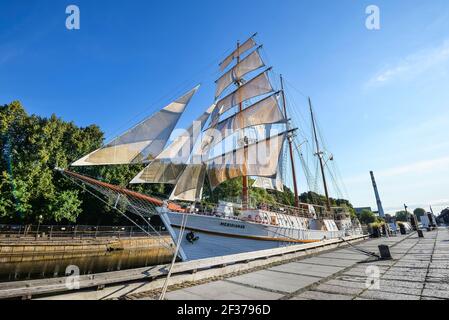 Klaipeda, Lituanie - 13 août 2020 : vue sur le célèbre navire Meridianas dans la ville de Klaipeda, Lituanie Banque D'Images