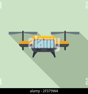 Livraison sans pilote de taxi, modèle plat Illustration de Vecteur