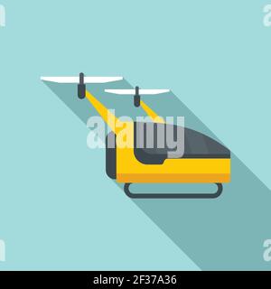 Conduisez l'icône de taxi sans pilote, de style plat Illustration de Vecteur