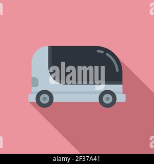 Icône de voiture de taxi sans pilote, style plat Illustration de Vecteur