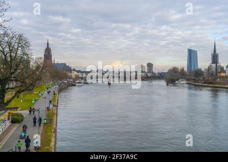 Rivière main à Francfort Allemagne Banque D'Images