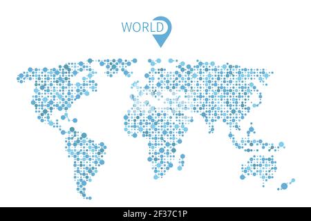 Carte vectorielle du monde de Circles pour l'infographie. Carte d'illustration carte du monde et carte de forme abstraite Illustration de Vecteur