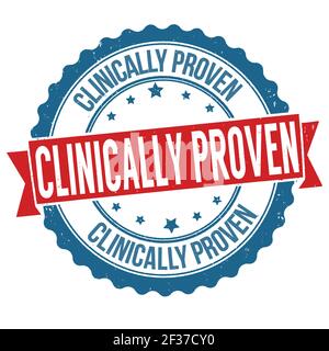 Tampon en caoutchouc à gringe cliniquement prouvé sur fond blanc, illustration vectorielle Illustration de Vecteur