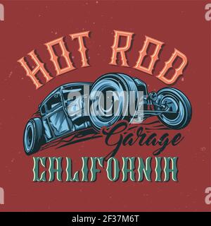 T-shirt ou affiche avec illustration de la tige chaude personnalisée. Illustration dessinée à la main. Illustration de Vecteur