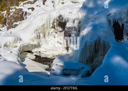 Zone de conservation de Muskoka High Falls Comté de Muskoka Algonquin Highlands Bracebridge Ontario Canada en hiver Banque D'Images