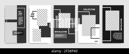 Bannière minimale de mise en page des articles de médias sociaux/modèles d'articles dans couleur d'arrière-plan blanc/noir Illustration de Vecteur