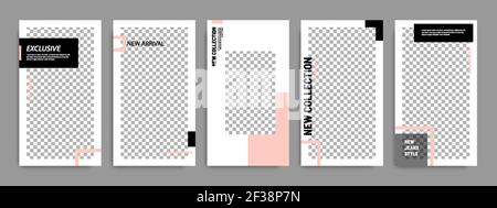 Bannière minimale de mise en page des articles de médias sociaux/modèles d'articles dans couleur d'arrière-plan pêche blanche Illustration de Vecteur