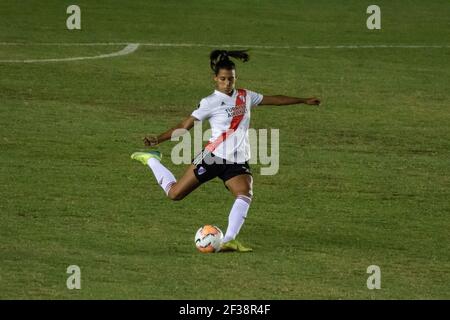 Buenos Aires, Argentine. 15 mars 2021. Gonzalez (#13 River) pendant le match entre River plate et Ferroviaria au stade Nuevo Francisco Urbano à Moron, Buenos Aires, Argentine. Crédit: SPP Sport presse photo. /Alamy Live News Banque D'Images