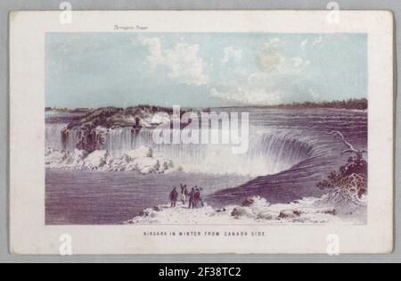 Print, Niagara en hiver du côté du Canada des chutes du Niagara- être un guide complet, ca. 1857 Banque D'Images