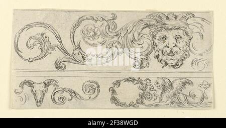 Print, plate from Frise, Feuillages et Grotesques (frises, feuillages et Grotesques), ca. 1645 Banque D'Images