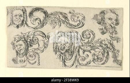 Print, plate from Frise, Feuillages et Grotesques (frises, feuillages et Grotesques), ca. 1645 Banque D'Images