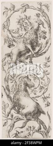 Print, plate, de la série Ornamenti o grotesche (ornements ou Grotesques), ca. 1653 Banque D'Images