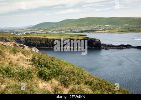 L'île de Valentia (en gaélique Dairbhre), à l'ouest de l'Irlande. Iveragh (comté de Kerry). Situé à pont de Portmagee. Ferry Sewen Banque D'Images