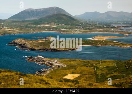 L'île de Valentia (en gaélique Dairbhre), à l'ouest de l'Irlande. Iveragh (comté de Kerry). Situé à pont de Portmagee. Ferry Sewen Banque D'Images