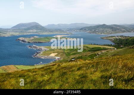 L'île de Valentia (en gaélique Dairbhre), à l'ouest de l'Irlande. Iveragh (comté de Kerry). Situé à pont de Portmagee. Ferry Sewen Banque D'Images