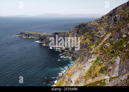 L'île de Valentia (en gaélique Dairbhre), à l'ouest de l'Irlande. Iveragh (comté de Kerry). Situé à pont de Portmagee. Ferry Sewen Banque D'Images