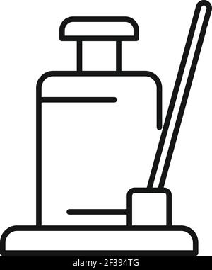 Icône de cric hydraulique, style de contour Illustration de Vecteur